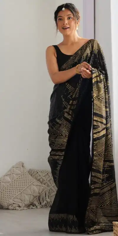 JR 626 Black Georgette Saree Perfect for Wedding, Party, Eid, Anniversary, Diwali – . Special Price ₹1799. Delivery 4-6 Working Days. Shop now. | Bollywood Sarees, Creative Sarees, Designer Sarees, Embroidered Sarees, Ethnic Saree, Modern Digital sarees, Party Wear Sarees, Sarees