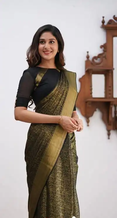 KPR 168 Black in Soft Lichi Silk Lace Border & Lace Work Saree . Available at ₹1299 only. Delivery 4-6 Working Days. Shop now. | Bollywood Sarees, Creative Sarees, Designer Sarees, Embroidered Sarees, Ethnic Saree, Modern Digital sarees, Party Wear Sarees, Sarees