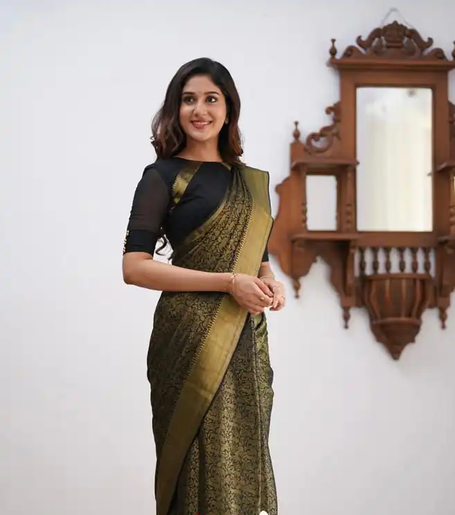 KPR 168 Black in Soft Lichi Silk Lace Border & Lace Work Saree . Available at ₹1299 only. Delivery 4-6 Working Days. Shop now. | Bollywood Sarees, Creative Sarees, Designer Sarees, Embroidered Sarees, Ethnic Saree, Modern Digital sarees, Party Wear Sarees, Sarees