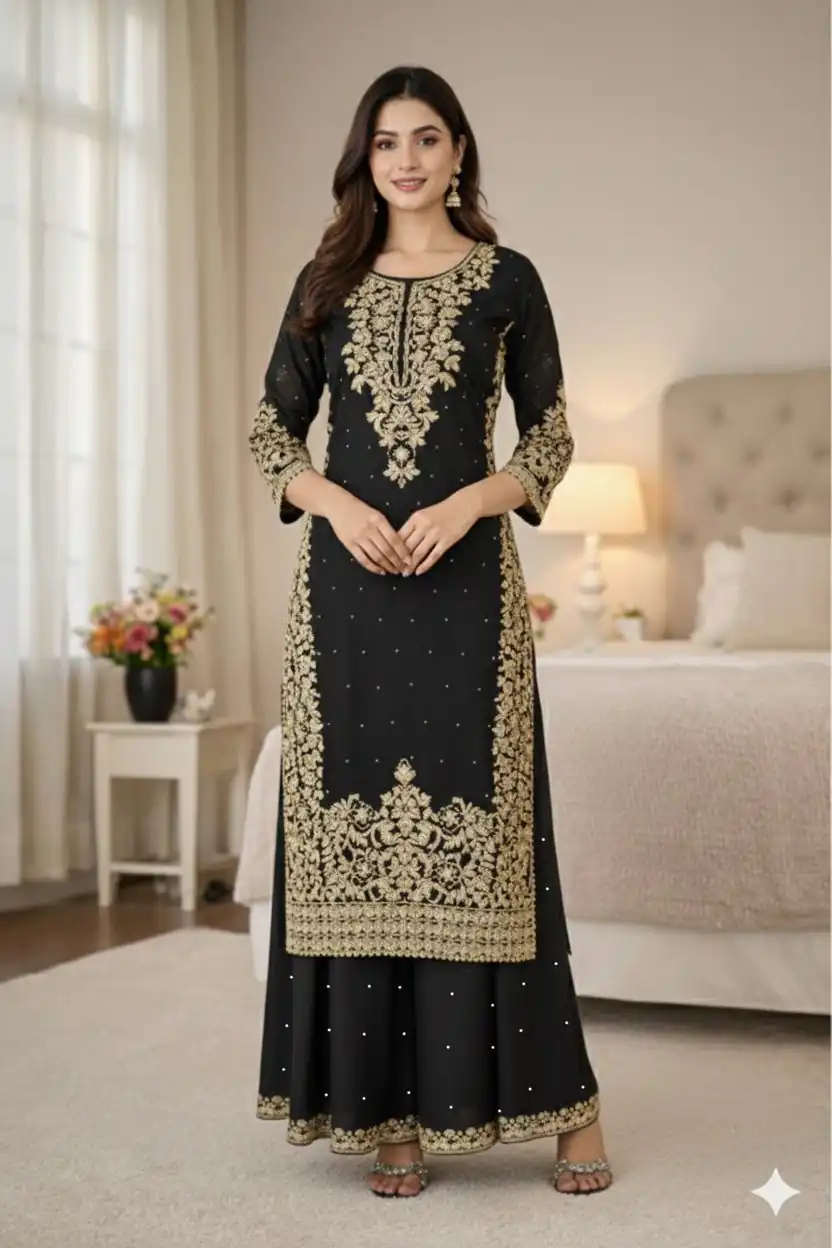 SSR 535 Black in Organza Silk Embroidery Work Salwar Suit . Available at ₹2399 only. Delivery 4-6 Working Days. Shop now. | Jump Suits, Straight Suits, Tops & Bottoms, Track Suits, Trendy Wear, Casual Suits, Creative suits, Designer Suits, Palazzo Suits, Party Wear Suits, Patiala Suits, Salwar suit