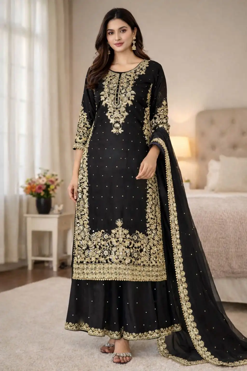 SSR 535 Black in Organza Silk Embroidery Work Salwar Suit . Available at ₹2399 only. Delivery 4-6 Working Days. Shop now. | Jump Suits, Straight Suits, Tops & Bottoms, Track Suits, Trendy Wear, Casual Suits, Creative suits, Designer Suits, Palazzo Suits, Party Wear Suits, Patiala Suits, Salwar suit