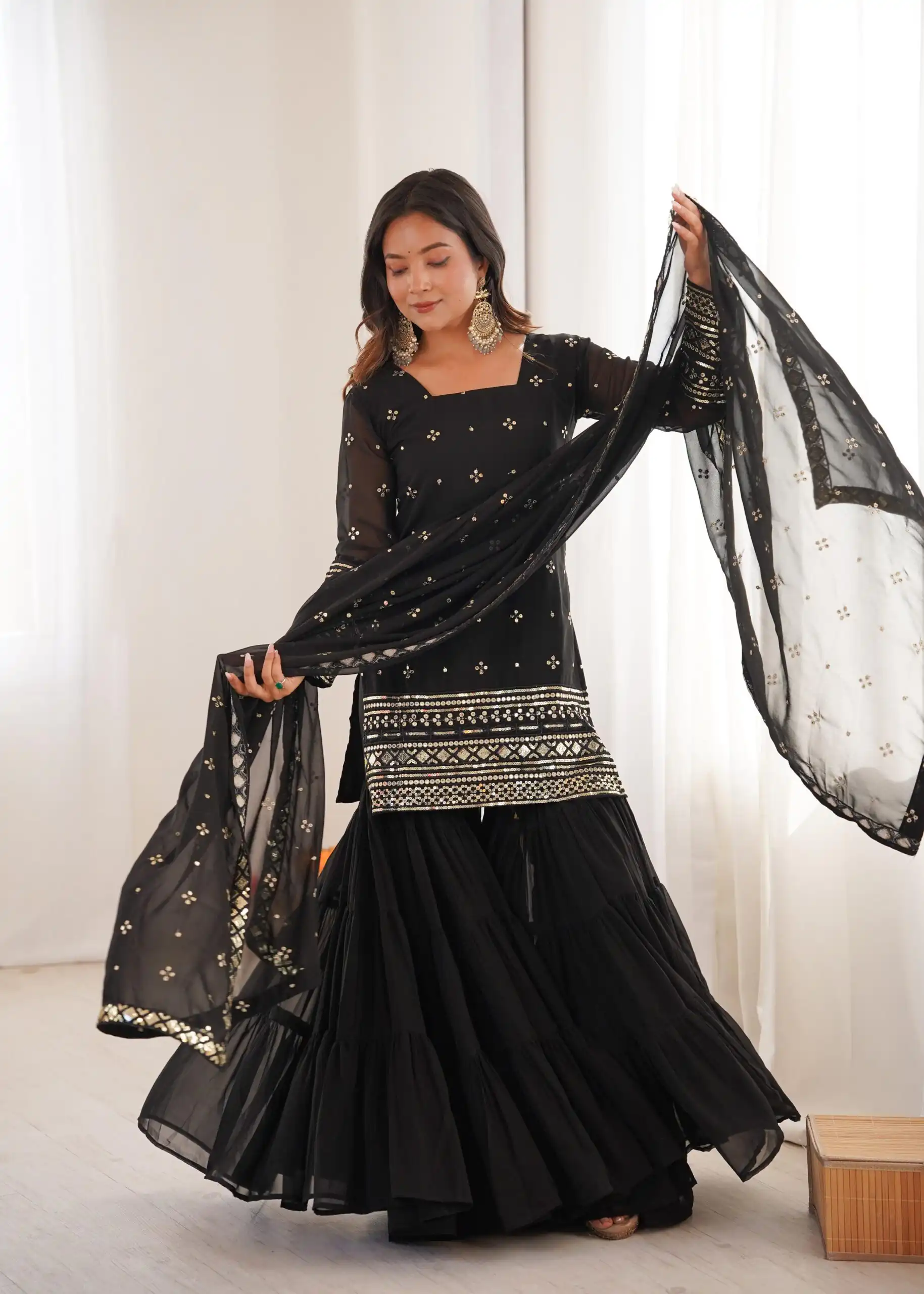 SRK 5317 Black Georgette Salwar Suit with Embroidery Work. Wedding, Party, Festive Best Price ₹2399. Delivery 4-6 Working Days. Shop now. | Jump Suits, Straight Suits, Tops & Bottoms, Track Suits, Trendy Wear, Casual Suits, Creative suits, Designer Suits, Palazzo Suits, Party Wear Suits, Patiala Suits, Salwar suit