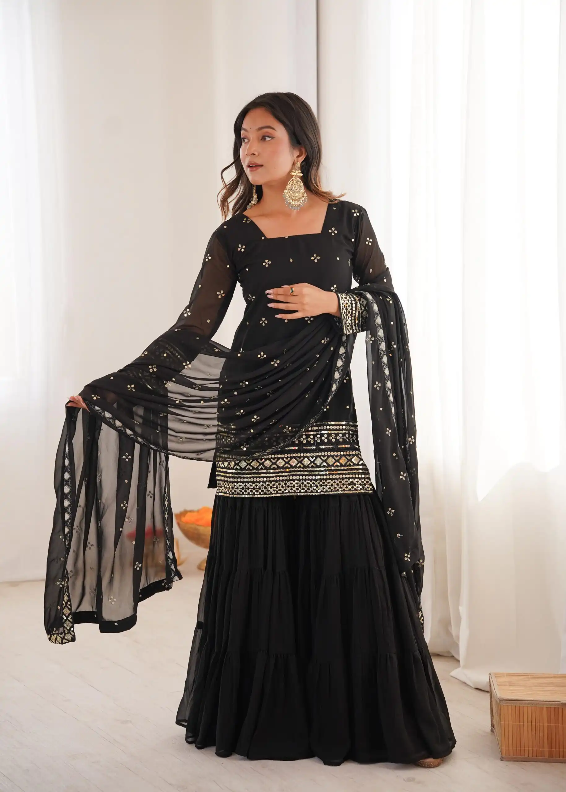 SRK 5317 Black Georgette Salwar Suit with Embroidery Work. Wedding, Party, Festive Best Price ₹2399. Delivery 4-6 Working Days. Shop now. | Jump Suits, Straight Suits, Tops & Bottoms, Track Suits, Trendy Wear, Casual Suits, Creative suits, Designer Suits, Palazzo Suits, Party Wear Suits, Patiala Suits, Salwar suit