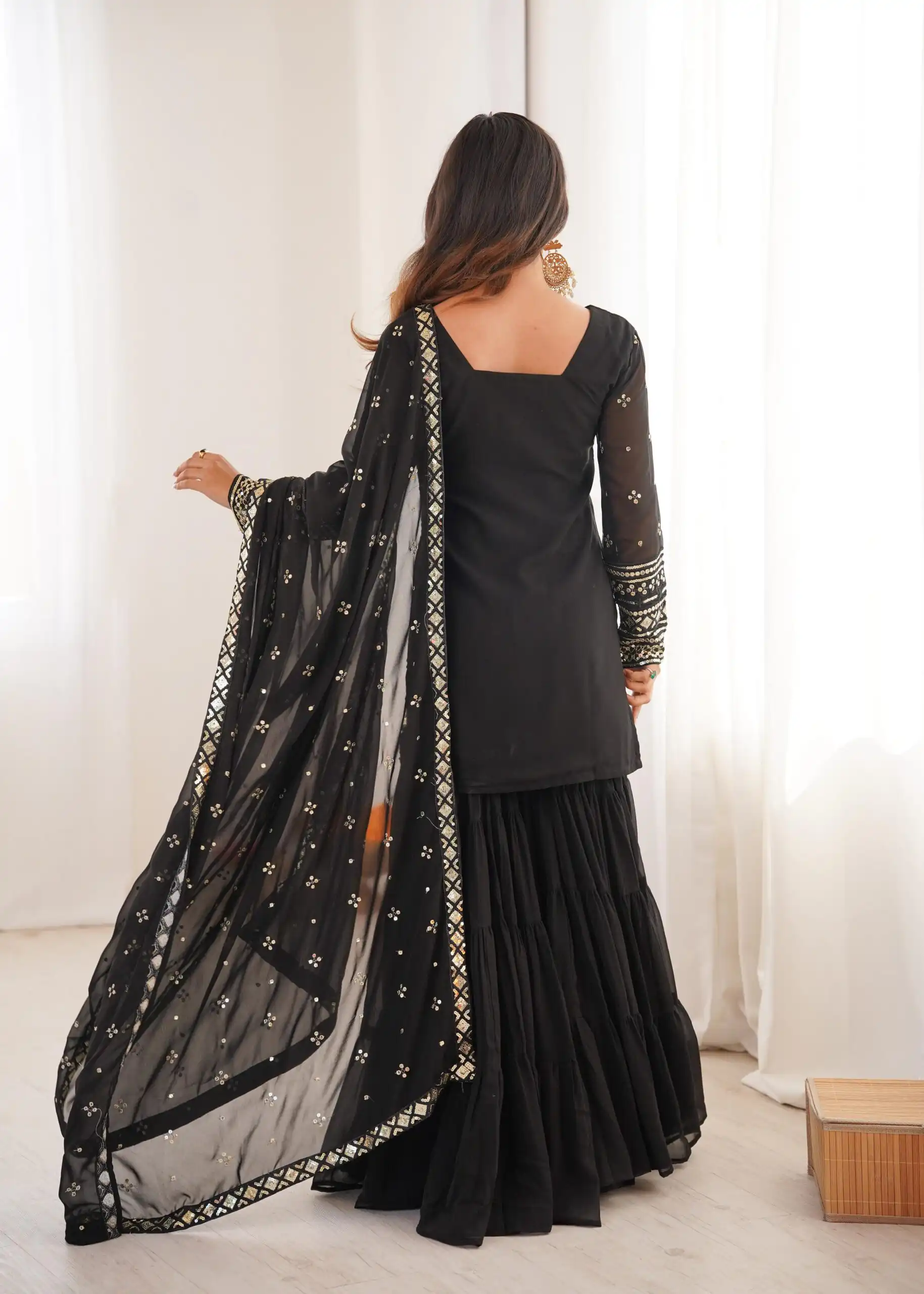 SRK 5317 Black Georgette Salwar Suit with Embroidery Work. Wedding, Party, Festive Best Price ₹2399. Delivery 4-6 Working Days. Shop now. | Jump Suits, Straight Suits, Tops & Bottoms, Track Suits, Trendy Wear, Casual Suits, Creative suits, Designer Suits, Palazzo Suits, Party Wear Suits, Patiala Suits, Salwar suit