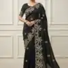 JR 656 Black Soft Organza Silk Saree Perfect for Wedding, Party, Durga Puja, Baisakhi, Temple Visit – . Affordable Price ₹1799. Delivery 4-6 Working D | Bollywood Sarees, Creative Sarees, Designer Sarees, Embroidered Sarees, Ethnic Saree, Modern Digital sarees, Party Wear Sarees, Sarees