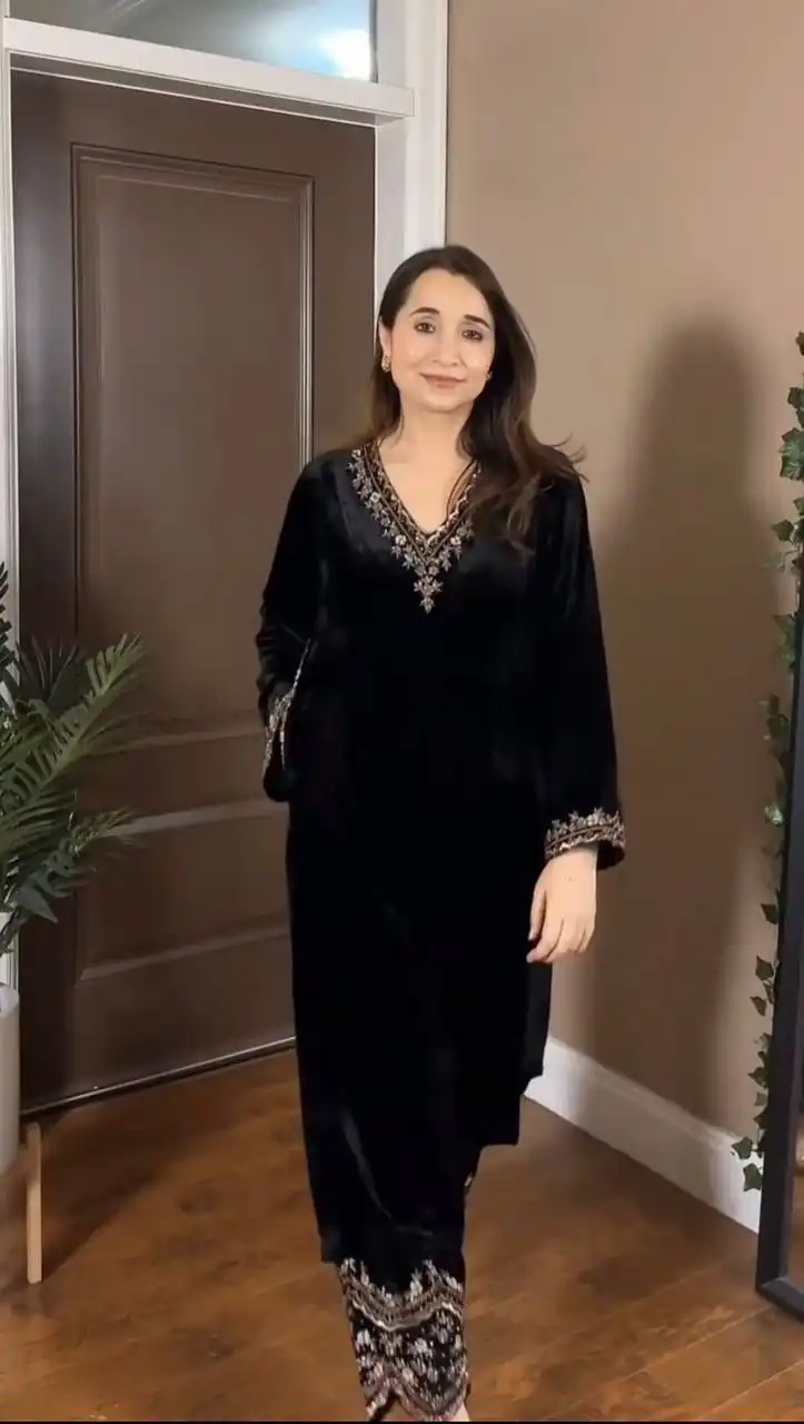 RTC 5810 Black Viscose velvet Salwar Suit. Perfect for Wedding, Party, Baby Shower, Housewarming, Eid – Get it for ₹1999. Delivery 4-6 Working Days. | Jump Suits, Straight Suits, Tops & Bottoms, Track Suits, Trendy Wear, Casual Suits, Creative suits, Designer Suits, Palazzo Suits, Party Wear Suits, Patiala Suits, Salwar suit