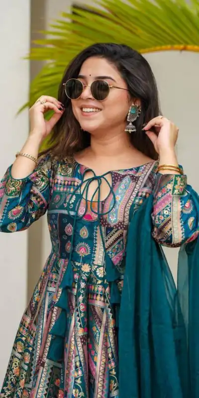 GAC 5001 Blue Color Chinnon Salwar Suit with Lace Border & Lace Work. Best Price ₹1799. Delivery 4-6 Working Days. Shop now. | Jump Suits, Straight Suits, Tops & Bottoms, Track Suits, Trendy Wear, Casual Suits, Creative suits, Designer Suits, Palazzo Suits, Party Wear Suits, Patiala Suits, Salwar suit