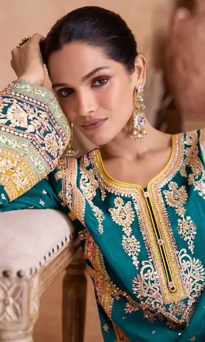 DS Ashirvad 7406 Blue in Color Chinon Embroidery Work Salwar Suit . Special Price ₹2449. Delivery 4-6 Working Days. Shop now. | Jump Suits, Tops & Bottoms, Track Suits, Trendy Wear, Casual Suits, Creative suits, Designer Suits, Palazzo Suits, Party Wear Suits, Patiala Suits, Salwar suit, Straight Suits