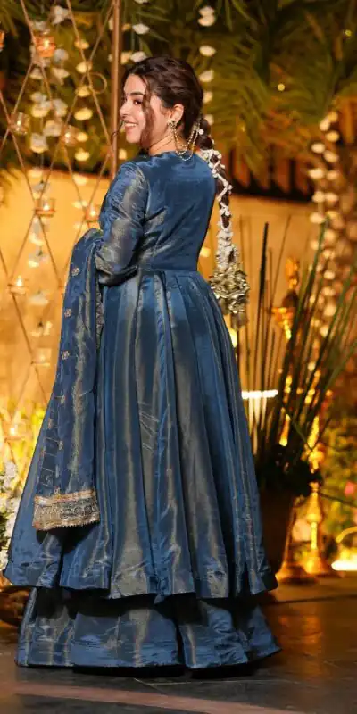 VLM 311 Blue Cosmos Silk Gown. Perfect for Wedding, Party, Baby Shower, Reception, Haldi – Now at just ₹2399. Delivery 4-6 Working Days. Shop now. | Bollywood Gowns, Creative Gowns, Designer Gowns, Embroidered Gowns, Gowns, Party Wear Gowns