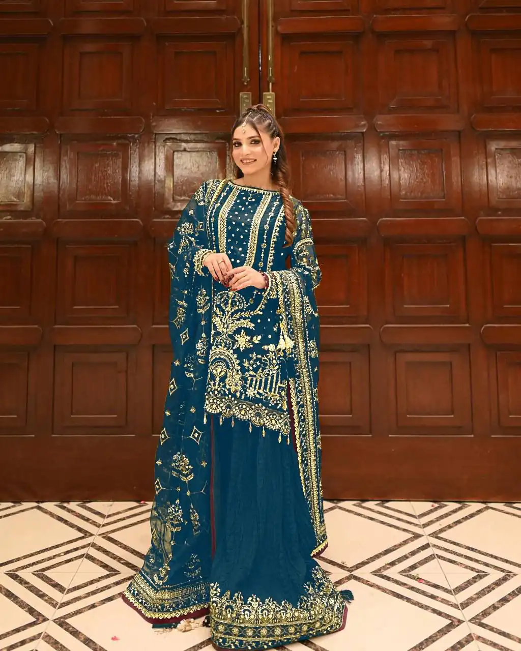 AD 213 Blue Khajuri Crush Georgette Salwar Suit with Lace Work & Embroidery Work. Festive Deal ₹2649. Delivery 4-6 Working Days. Shop now. | Jump Suits, Straight Suits, Tops & Bottoms, Track Suits, Trendy Wear, Casual Suits, Creative suits, Designer Suits, Palazzo Suits, Party Wear Suits, Patiala Suits, Salwar suit