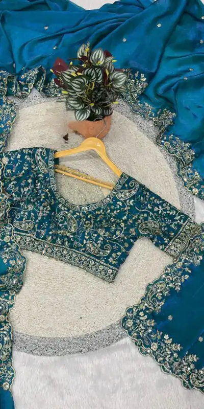 BT 3151 Blue Fandy Satin Silk Saree with Sequins Work & Embroidery Work. Get it for ₹1949. Delivery 4-6 Working Days. Shop now. | Bollywood Sarees, Creative Sarees, Designer Sarees, Embroidered Sarees, Ethnic Saree, Modern Digital sarees, Party Wear Sarees, Sarees