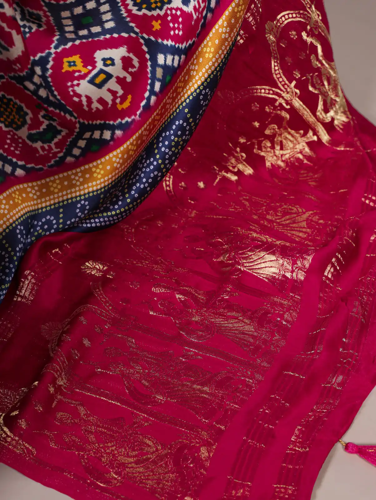 YNF 7801 Blue Gaji Silk Saree with Patola Print. Wedding, Party, Festive, Events, Best Price ₹2999. Delivery 4-6 Working Days. Shop now. | Bollywood Sarees, Creative Sarees, Designer Sarees, Embroidered Sarees, Ethnic Saree, Modern Digital sarees, Party Wear Sarees, Sarees