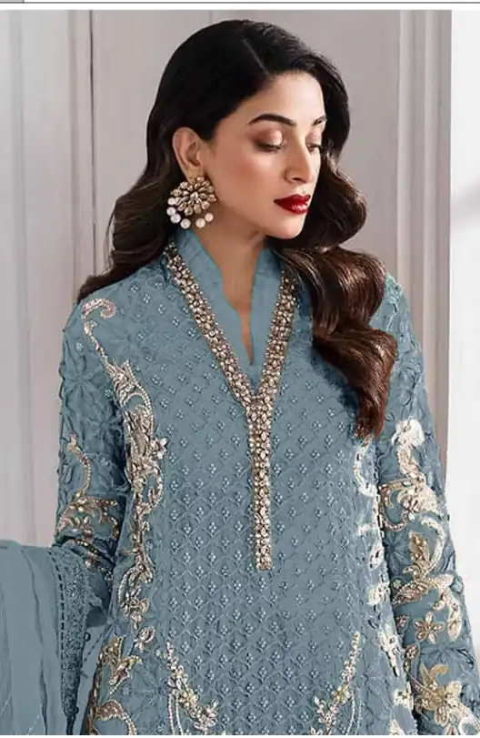 FC 1192 Blue Color Georgette Salwar Suit with Embroidery Work. Introductory Price ₹2499. Delivery 4-6 Working Days. Shop now. | Jump Suits, Straight Suits, Tops & Bottoms, Track Suits, Trendy Wear, Casual Suits, Creative suits, Designer Suits, Palazzo Suits, Party Wear Suits, Patiala Suits, Salwar suit