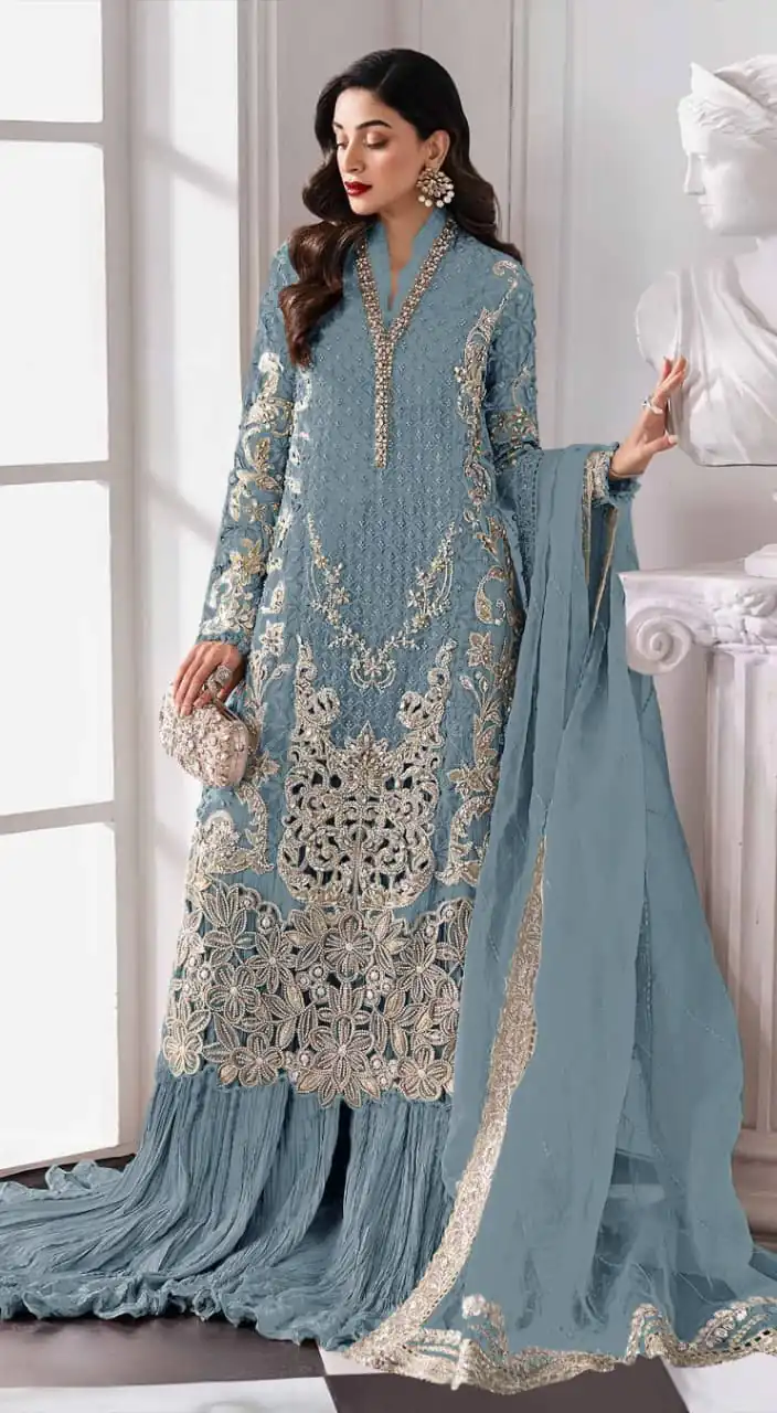 FC 1192 Blue Color Georgette Salwar Suit with Embroidery Work. Introductory Price ₹2499. Delivery 4-6 Working Days. Shop now. | Jump Suits, Straight Suits, Tops & Bottoms, Track Suits, Trendy Wear, Casual Suits, Creative suits, Designer Suits, Palazzo Suits, Party Wear Suits, Patiala Suits, Salwar suit