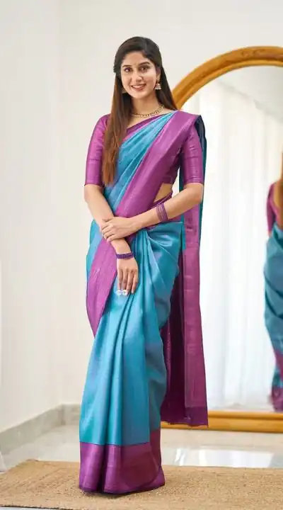 KPR 177 Blue in Soft Lichi Silk Jacquard Work Designer Work Saree . Now at just ₹1449. Delivery 4-6 Working Days. Shop now. | Bollywood Sarees, Creative Sarees, Designer Sarees, Embroidered Sarees, Ethnic Saree, Modern Digital sarees, Party Wear Sarees, Sarees