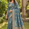MB 9 Blue Color Satin Silk Saree with Lace Work & Zari Work. Wedding, Party, Festive, Events Exclusive Offer ₹2149. Delivery 4-6 Working Days. Shop now. | Bollywood Sarees, Creative Sarees, Designer Sarees, Embroidered Sarees, Ethnic Saree, Modern Digital sarees, Party Wear Sarees, Sarees