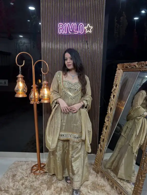 Chiku Cosmos Embroidery Mirror Work Salwar Suit Online