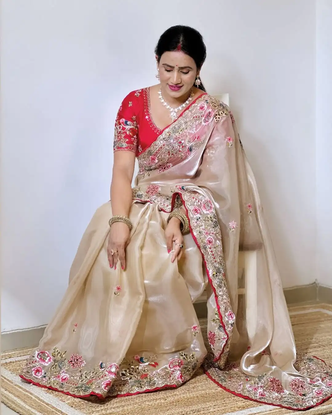 SC 1008 Cream Organza Silk Saree Perfect for Wedding, Party, Eid, Makar Sankranti, Anniversary –. Affordable Price ₹2399. Delivery 4-6 Working Days. | Bollywood Sarees, Creative Sarees, Designer Sarees, Embroidered Sarees, Ethnic Saree, Modern Digital sarees, Party Wear Sarees, Sarees