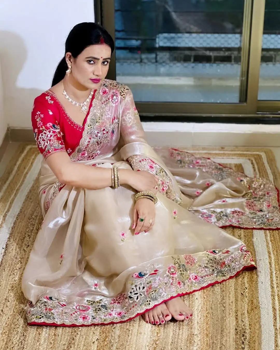SC 1008 Cream Organza Silk Saree Perfect for Wedding, Party, Eid, Makar Sankranti, Anniversary –. Affordable Price ₹2399. Delivery 4-6 Working Days. | Bollywood Sarees, Creative Sarees, Designer Sarees, Embroidered Sarees, Ethnic Saree, Modern Digital sarees, Party Wear Sarees, Sarees
