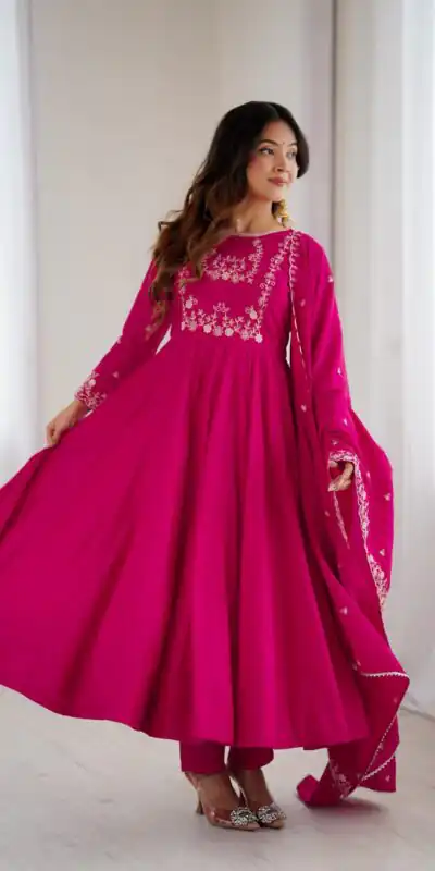 KB 289 Dark Pink with Bead Work & Embroidery Work Roman Chanderi Silk Salwar Suit . Special Price ₹2399. Delivery 4-6 Working Days. Shop now. | Jump Suits, Tops & Bottoms, Track Suits, Trendy Wear, Casual Suits, Creative suits, Designer Suits, Palazzo Suits, Party Wear Suits, Patiala Suits, Salwar suit, Straight Suits