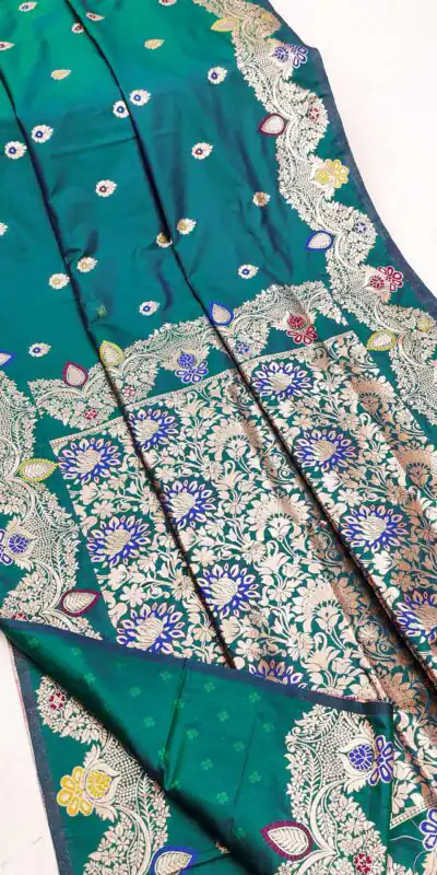 MB 3319 Firozi Color Banarasi Lace Work Gold Zari Border Saree . Available at ₹1849 only. Delivery 4-6 Working Days. Shop now. | Bollywood Sarees, Creative Sarees, Designer Sarees, Embroidered Sarees, Ethnic Saree, Modern Digital sarees, Party Wear Sarees, Sarees