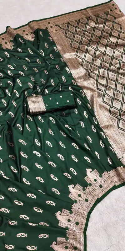 MB 41 Green Color Green Banarasi Silk Zari Weaving Saree . Wedding, Party, Festive, Available at ₹1849 only. Delivery 4-6 Working Days. Shop now. | Bollywood Sarees, Creative Sarees, Designer Sarees, Embroidered Sarees, Ethnic Saree, Modern Digital sarees, Party Wear Sarees, Sarees