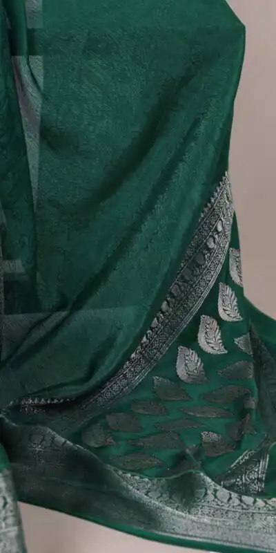 YNF 7916 Green Chinon Saree with Zari Work. Wedding, Party, Festive, Events Festive Deal ₹1699. Delivery 4-6 Working Days. Shop now. | Bollywood Sarees, Creative Sarees, Designer Sarees, Embroidered Sarees, Ethnic Saree, Modern Digital sarees, Party Wear Sarees, Sarees