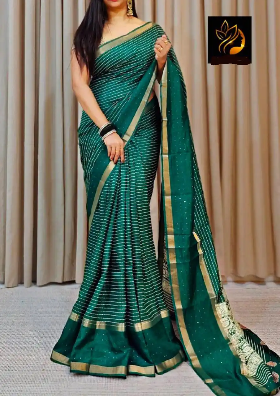 MS 458 Green in Dola Silk Lace Border & Sequins Work Saree . Affordable Price ₹1349. Delivery 4-6 Working Days. Shop now. | Bollywood Sarees, Creative Sarees, Designer Sarees, Embroidered Sarees, Ethnic Saree, Modern Digital sarees, Party Wear Sarees, Sarees