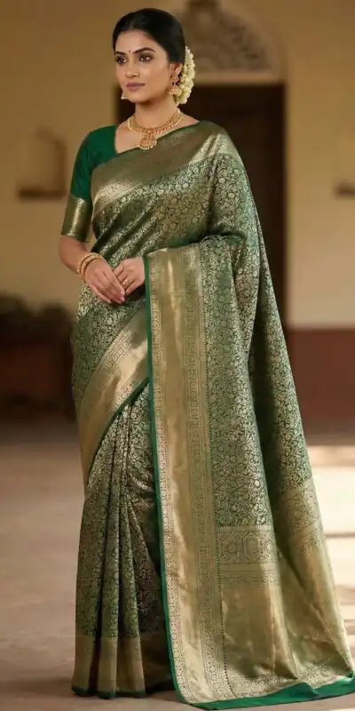 KPR 261 Green in Soft Lichi Silk Lace Border & Lace Work Saree . Available at ₹1499 only. Delivery 4-6 Working Days. Shop now. | Bollywood Sarees, Creative Sarees, Designer Sarees, Embroidered Sarees, Ethnic Saree, Modern Digital sarees, Party Wear Sarees, Sarees