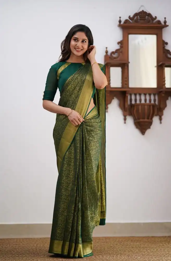 KPR 168 Green in Soft Lichi Silk Lace Border & Lace Work Saree . Available at ₹1299 only. Delivery 4-6 Working Days. Shop now. | Bollywood Sarees, Creative Sarees, Designer Sarees, Embroidered Sarees, Ethnic Saree, Modern Digital sarees, Party Wear Sarees, Sarees