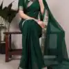 YNF 7911 Green Poly Shimmer Saree Perfect for Wedding, Party, Ganesh Chaturthi, Bridal Wear, Temple Visit –. Available at ₹1499 only. Delivery 4-6 Workin | Bollywood Sarees, Creative Sarees, Designer Sarees, Embroidered Sarees, Ethnic Saree, Modern Digital sarees, Party Wear Sarees, Sarees