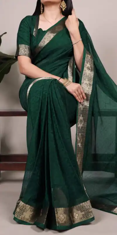 YNF 7911 Green Poly Shimmer Saree Perfect for Wedding, Party, Ganesh Chaturthi, Bridal Wear, Temple Visit –. Available at ₹1499 only. Delivery 4-6 Workin | Bollywood Sarees, Creative Sarees, Designer Sarees, Embroidered Sarees, Ethnic Saree, Modern Digital sarees, Party Wear Sarees, Sarees