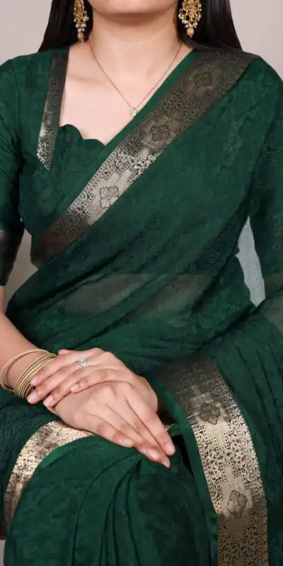 YNF 7911 Green Poly Shimmer Saree Perfect for Wedding, Party, Ganesh Chaturthi, Bridal Wear, Temple Visit –. Available at ₹1499 only. Delivery 4-6 Workin | Bollywood Sarees, Creative Sarees, Designer Sarees, Embroidered Sarees, Ethnic Saree, Modern Digital sarees, Party Wear Sarees, Sarees