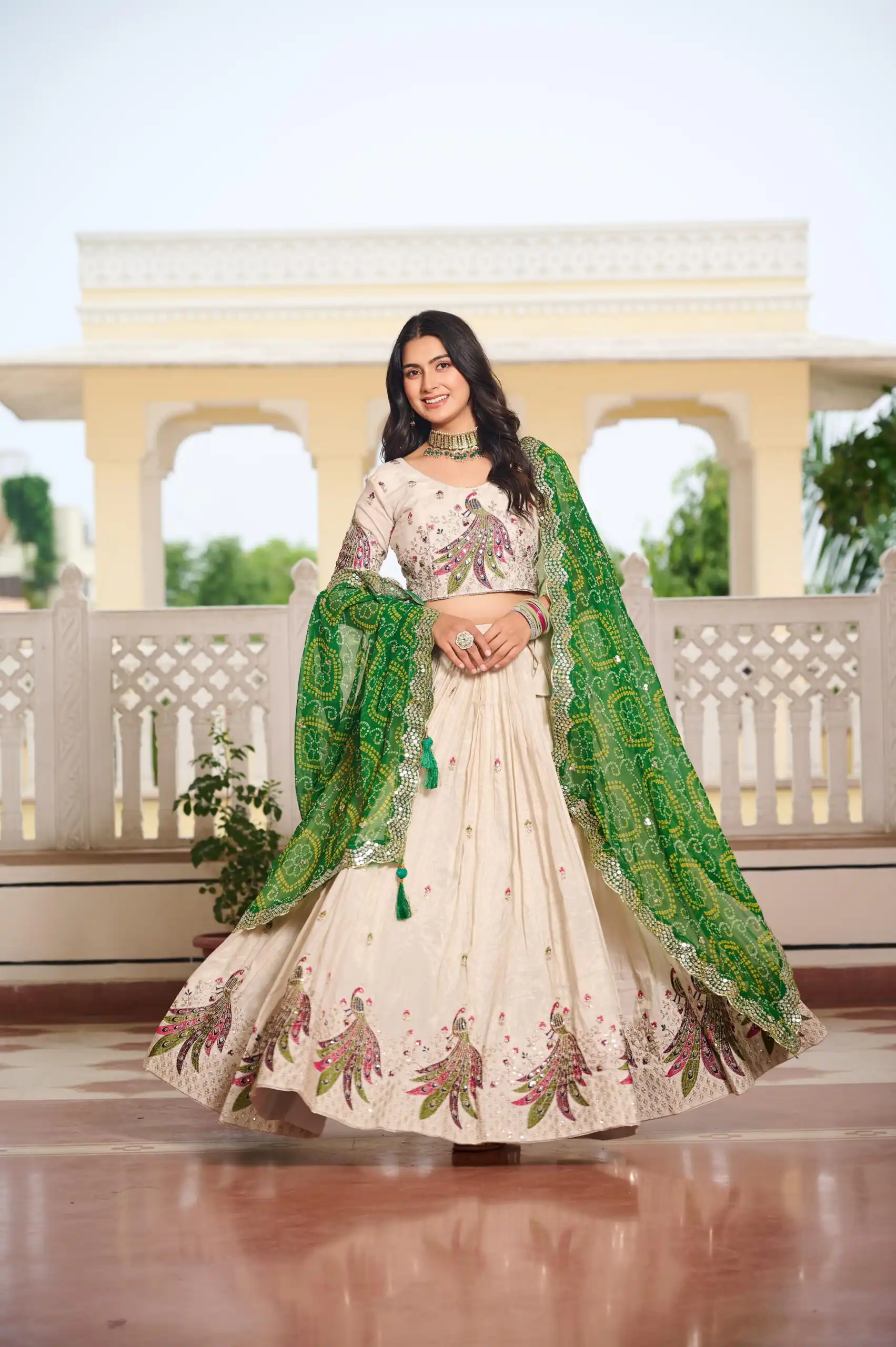 Ram 102 Green Color Pure Tissue silk Lehenga Choli with Embroidery Work. Grab it for ₹3249. Delivery 4-6 Working Days. Shop now. | Bollywood Lehenga, Creative Lehenga, Designer Lehenga, Embroidered Lehenga, Lehenga, Party Wear Lehenga