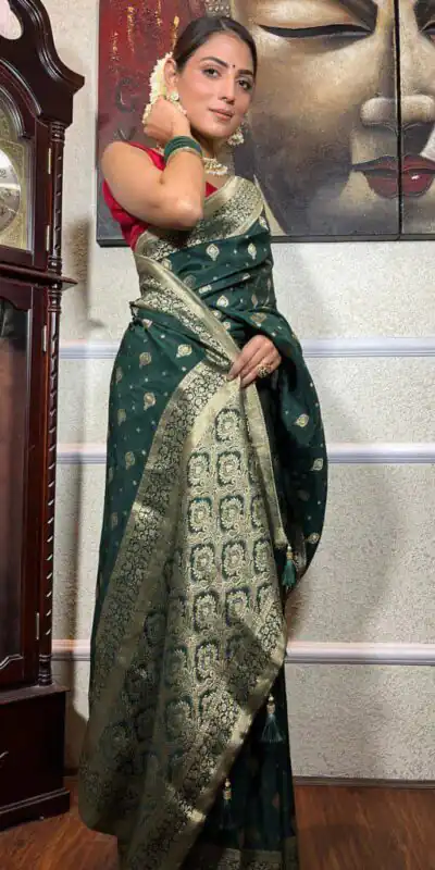 KPR 210 Green Soft Lichi Silk Saree with Lace Work & Lace Border. Special Price ₹1399. Delivery 4-6 Working Days. Shop now. | Bollywood Sarees, Creative Sarees, Designer Sarees, Embroidered Sarees, Ethnic Saree, Modern Digital sarees, Party Wear Sarees, Sarees