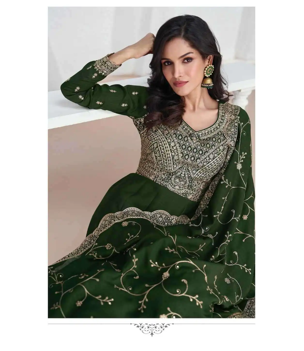 FC Saroj 9943 Green Vichitra Salwar Suit with Embroidery Work & Lace Work. Special Price ₹3049. Delivery 4-6 Working Days. Shop now. | Jump Suits, Straight Suits, Tops & Bottoms, Track Suits, Trendy Wear, Casual Suits, Creative suits, Designer Suits, Palazzo Suits, Party Wear Suits, Patiala Suits, Salwar suit