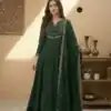 MF 912 Green Color Vichitra Silk Gown with Sequence Work Designer Work. Get it for ₹1799. Delivery 4-6 Working Days. Shop now. | Bollywood Gowns, Creative Gowns, Designer Gowns, Embroidered Gowns, Gowns, Party Wear Gowns