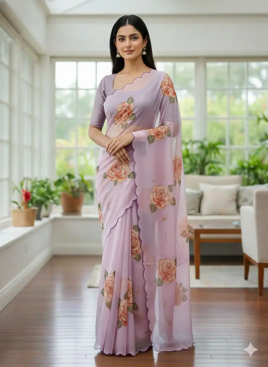 BT 412 Lavender TB Organza Saree with Digital Print. Wedding, Party, Festive, Events, Navratri , Special Price ₹1649. Delivery 4-6 Working Days. Shop now. | Bollywood Sarees, Creative Sarees, Designer Sarees, Embroidered Sarees, Ethnic Saree, Modern Digital sarees, Party Wear Sarees, Sarees