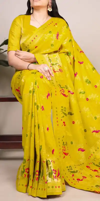YNF 7907 Lemon Yellow Nylon Weaving Work Saree Perfect for Wedding, Party, Baby Shower, Holi, Ethnic Day – Available at ₹2149 only. Delivery 4-6 Working Da | Bollywood Sarees, Creative Sarees, Designer Sarees, Embroidered Sarees, Ethnic Saree, Modern Digital sarees, Party Wear Sarees, Sarees