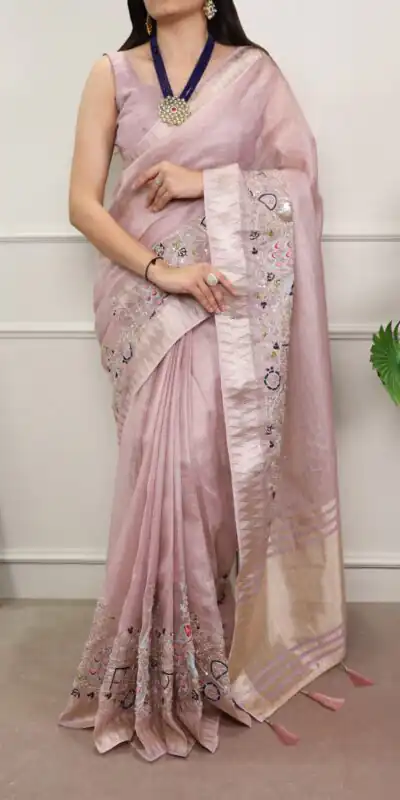 YNF 7401 Light Pink in Zari Kota Tissue Zari Work & Embroidery Work Saree . Get it for ₹3199. Delivery 4-6 Working Days. Shop now. | Bollywood Sarees, Creative Sarees, Designer Sarees, Embroidered Sarees, Ethnic Saree, Modern Digital sarees, Party Wear Sarees, Sarees