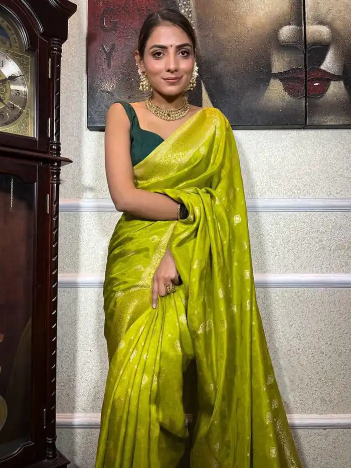 KPR 210 Lime Yellow Soft Lichi Silk Saree with Lace Work & Lace Border. Special Price ₹1399. Delivery 4-6 Working Days. Shop now. | Bollywood Sarees, Creative Sarees, Designer Sarees, Embroidered Sarees, Ethnic Saree, Modern Digital sarees, Party Wear Sarees, Sarees