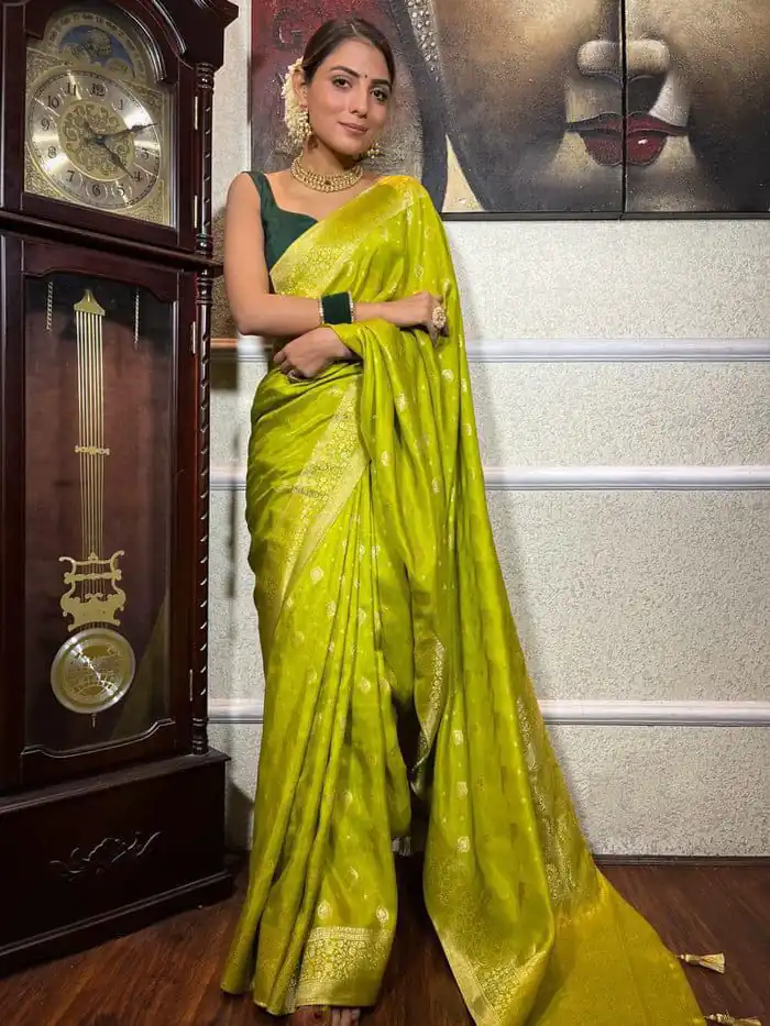 KPR 210 Lime Yellow Soft Lichi Silk Saree with Lace Work & Lace Border. Special Price ₹1399. Delivery 4-6 Working Days. Shop now. | Bollywood Sarees, Creative Sarees, Designer Sarees, Embroidered Sarees, Ethnic Saree, Modern Digital sarees, Party Wear Sarees, Sarees