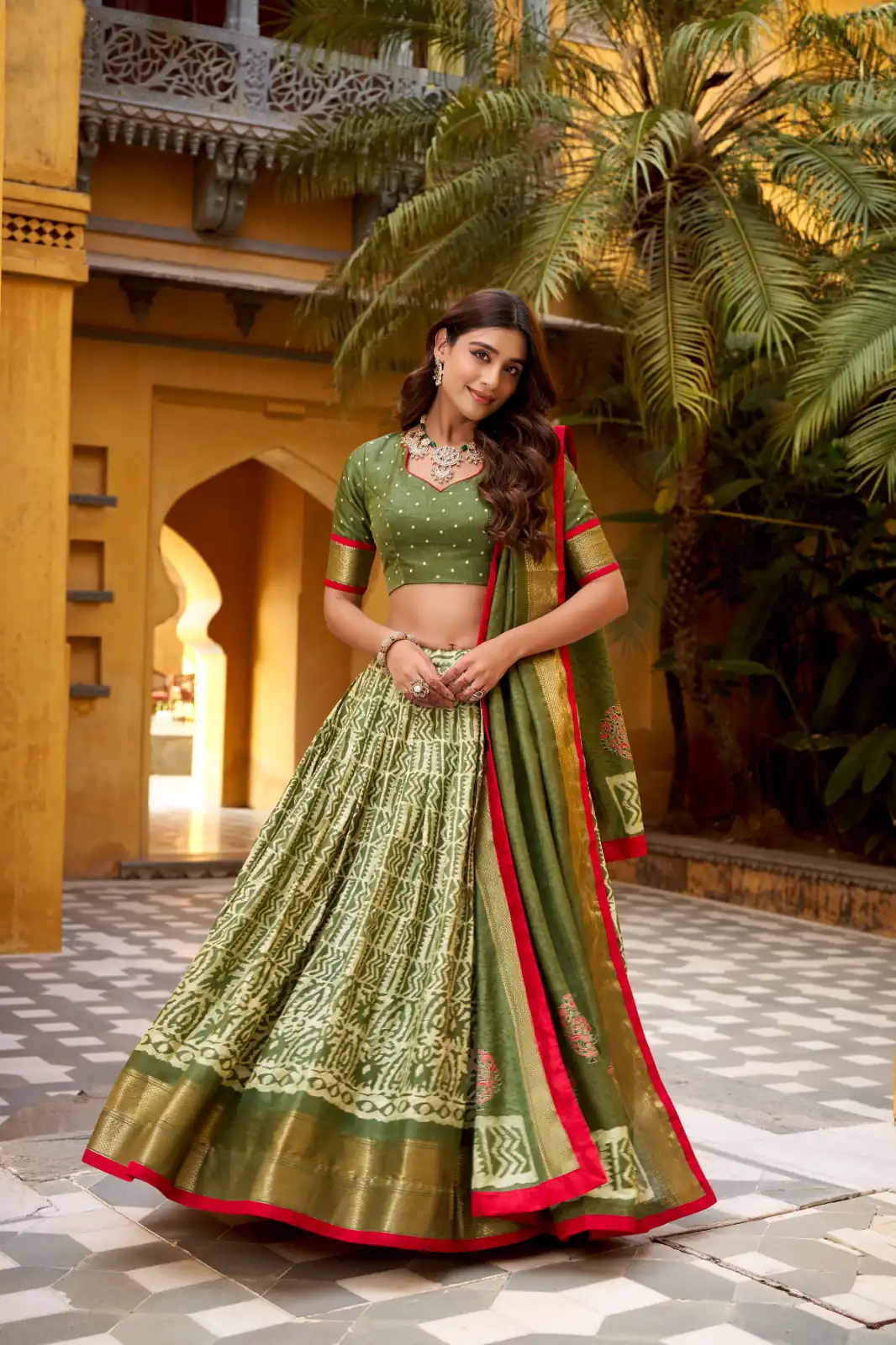 LNB 1252 Mahendi Dola Silk Lehenga Choli Perfect for Wedding, Party, Raksha Bandhan, Engagement, Onam – . Now at just ₹2449. Delivery 4-6 Working Days. | Bollywood Lehenga, Creative Lehenga, Designer Lehenga, Embroidered Lehenga, Lehenga, Party Wear Lehenga