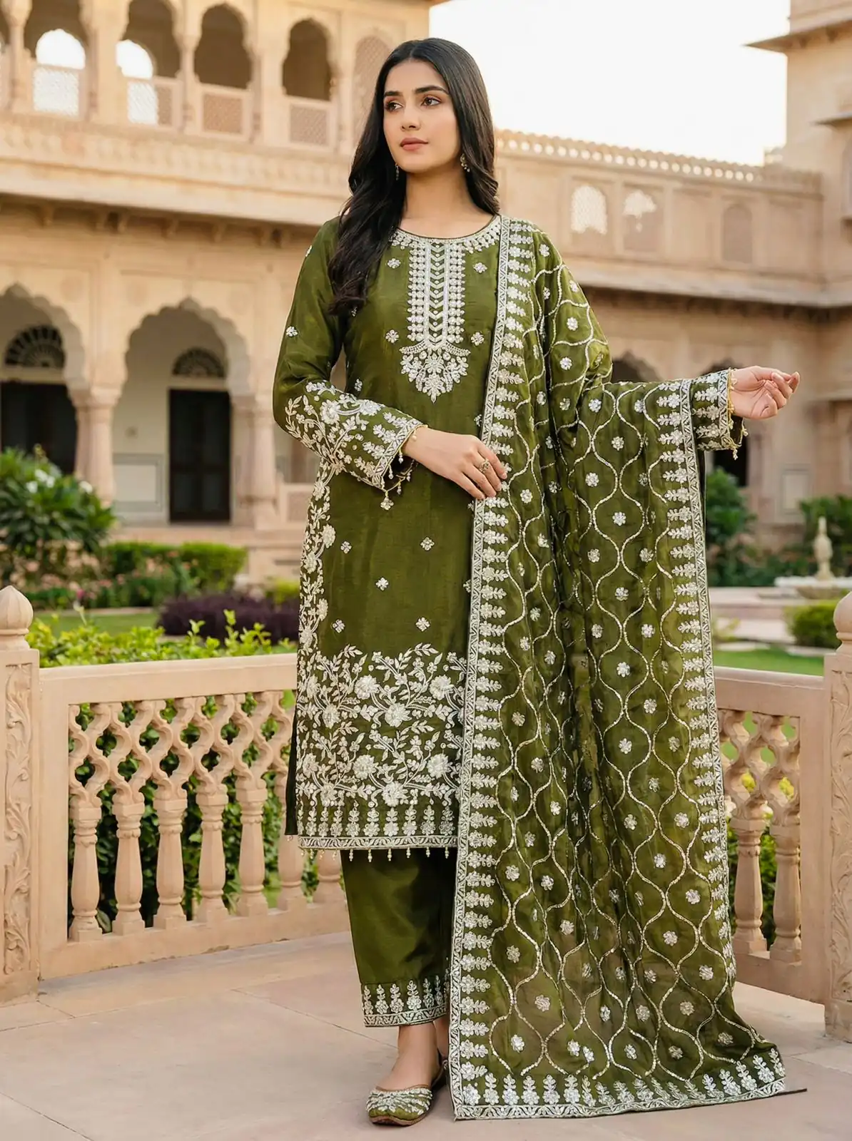 SRK 5320 Mahendi in Organza Silk Embroidery Work & Lace Work Salwar Suit . Available at ₹2399 only. Delivery 4-6 Working Days. Shop now. | Jump Suits, Straight Suits, Tops & Bottoms, Track Suits, Trendy Wear, Casual Suits, Creative suits, Designer Suits, Palazzo Suits, Party Wear Suits, Patiala Suits, Salwar suit