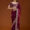 E BT 438 Maroon in Fandy Satin Silk mbroidery Work & Zari Work Saree. Special Price ₹1949. Delivery 4-6 Working Days. Shop now. | Bollywood Sarees, Creative Sarees, Designer Sarees, Embroidered Sarees, Ethnic Saree, Modern Digital sarees, Party Wear Sarees, Sarees