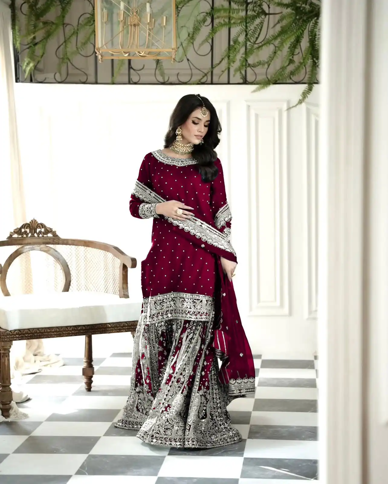 SSR 502 Maroon Faux Georgette Salwar Suit Perfect for Wedding, Party, Onam, Cultural Events, Diwali – . Festive Deal ₹2499. Delivery 4-6 Working Days | Designer Suits, Jump Suits, Tops & Bottoms, Track Suits, Trendy Wear, Casual Suits, Creative suits, Palazzo Suits, Party Wear Suits, Patiala Suits, Salwar suit, Straight Suits