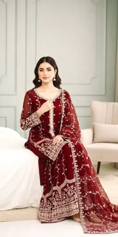 SSR 533 Maroon Color Fendy Silk Salwar Suit with Embroidery Work. Affordable Price ₹2149. Delivery 4-6 Working Days. Shop now. | Jump Suits, Straight Suits, Casual Suits, Creative suits, Designer Suits, Palazzo Suits, Party Wear Suits, Patiala Suits, Salwar suit