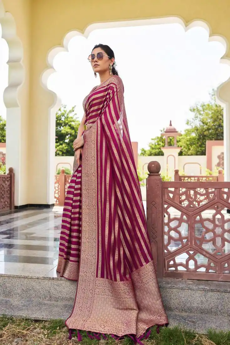 KPR 232 Maroon Soft Lichi Silk Saree Perfect for Wedding, Party, Anniversary, Sangeet, Baby Shower – . Now at just ₹1399. Delivery 4-6 Working Days. Shop n | Bollywood Sarees, Creative Sarees, Designer Sarees, Embroidered Sarees, Ethnic Saree, Modern Digital sarees, Party Wear Sarees, Sarees