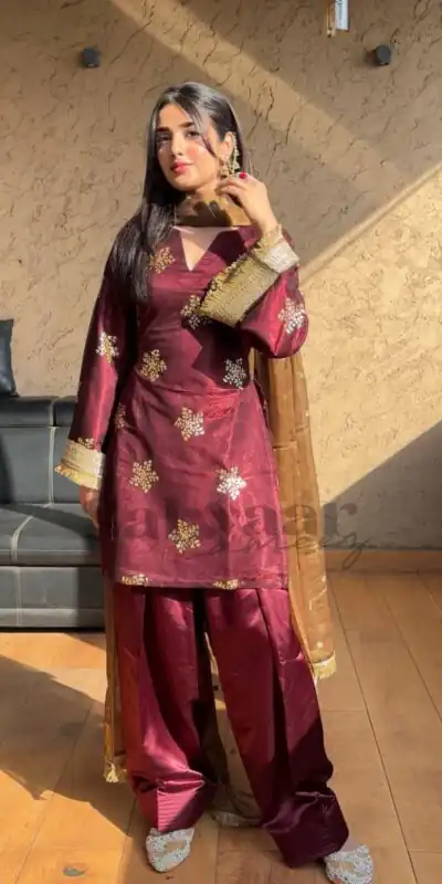 NSR 853 Maroon Natural Crep Silk Salwar Suit Perfect for Wedding, Party, Pongal, Baisakhi, Onam –. Grab it for ₹1749. Delivery 4-6 Working Days. | Jump Suits, Straight Suits, Tops & Bottoms, Track Suits, Trendy Wear, Casual Suits, Creative suits, Designer Suits, Palazzo Suits, Party Wear Suits, Patiala Suits, Salwar suit