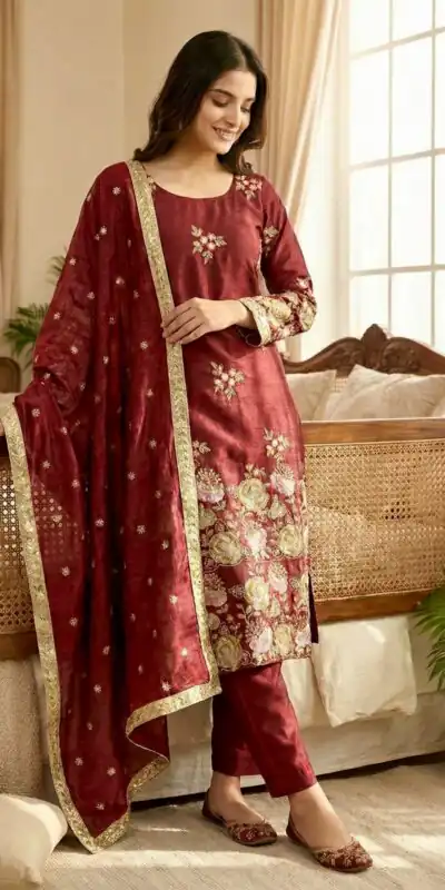 NSR 881 Maroon Organza Poly Silk Salwar Suit with Embroidery Work & Lace Work. Introductory Price ₹209. Delivery 4-6 Working Days. Shop now. | Jump Suits, Casual Suits, Creative suits, Designer Suits, Palazzo Suits, Party Wear Suits, Patiala Suits, Salwar suit, Straight Suits